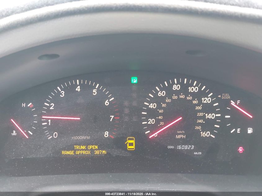 2003 Lexus Ls 430 VIN: JTHBN30F830123726 Lot: 43723841