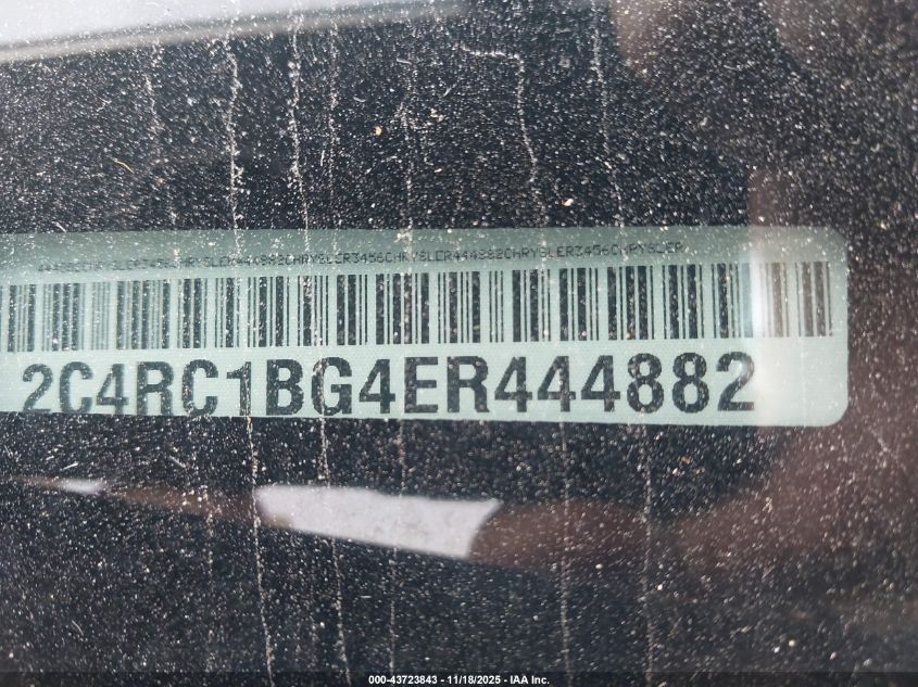 2014 Chrysler Town & Country Touring VIN: 2C4RC1BG4ER444882 Lot: 43723843