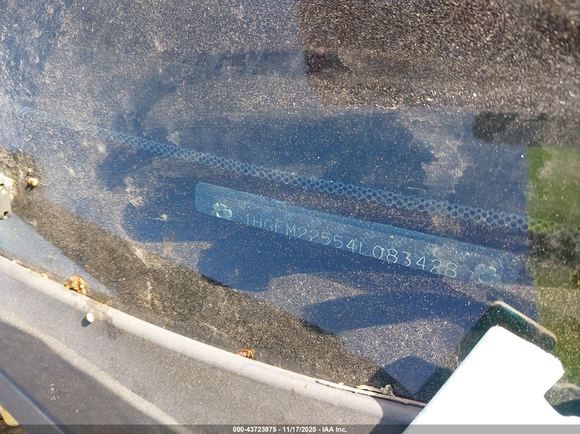 2004 Honda Civic Lx VIN: 1HGEM22554L083428 Lot: 43723875