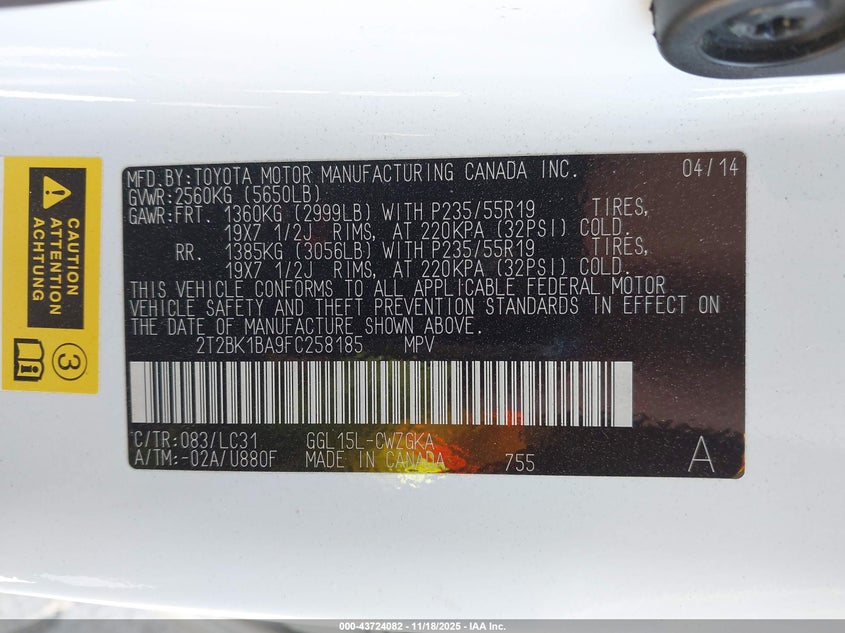 2T2BK1BA9FC258185 2015 LEXUS RX photo no. 9
