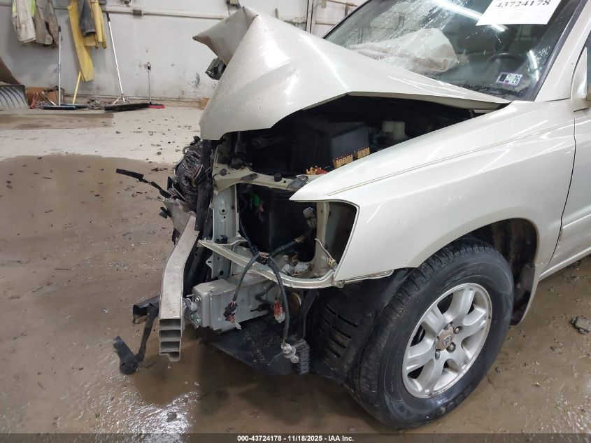 2001 Toyota Highlander V6 VIN: JTEHF21A610036762 Lot: 43724178