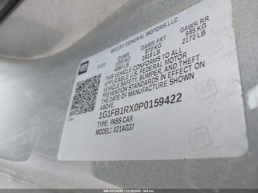 1G1FB1RX0P0159422 2023 CHEVROLET CAMARO photo no. 9