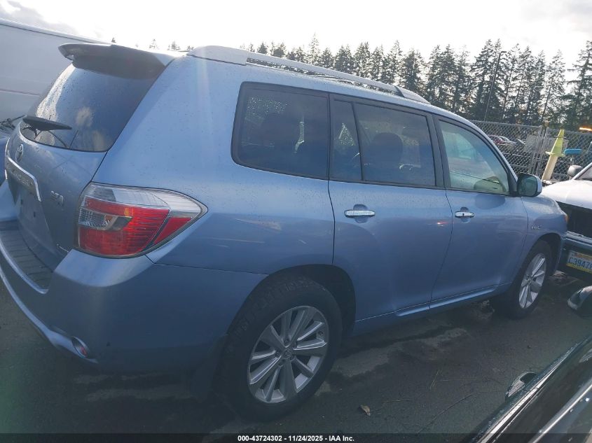 2009 Toyota Highlander Hybrid Limited VIN: JTEEW44A592029974 Lot: 43724302