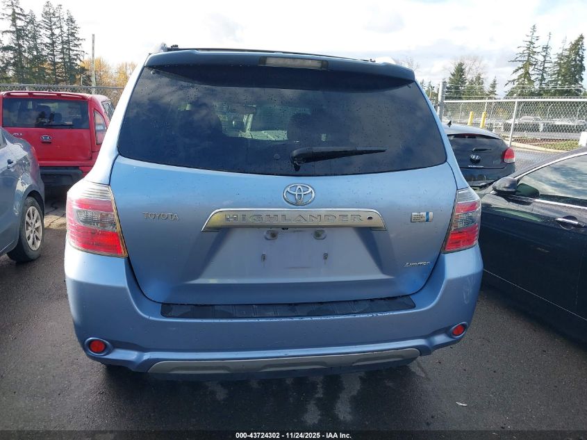 2009 Toyota Highlander Hybrid Limited VIN: JTEEW44A592029974 Lot: 43724302