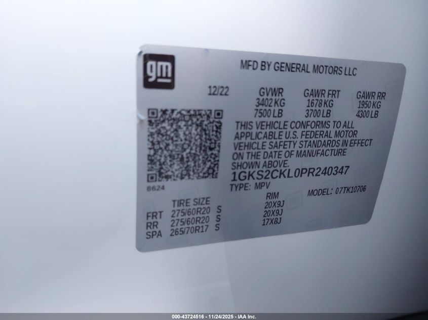 2023 GMC Yukon - 1GKS2CKL0PR240347