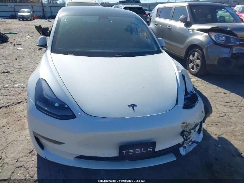 2022 Tesla Model 3 Long Range Dual Motor All-Wheel Drive VIN: 5YJ3E1EB1NF257837 Lot: 43724609