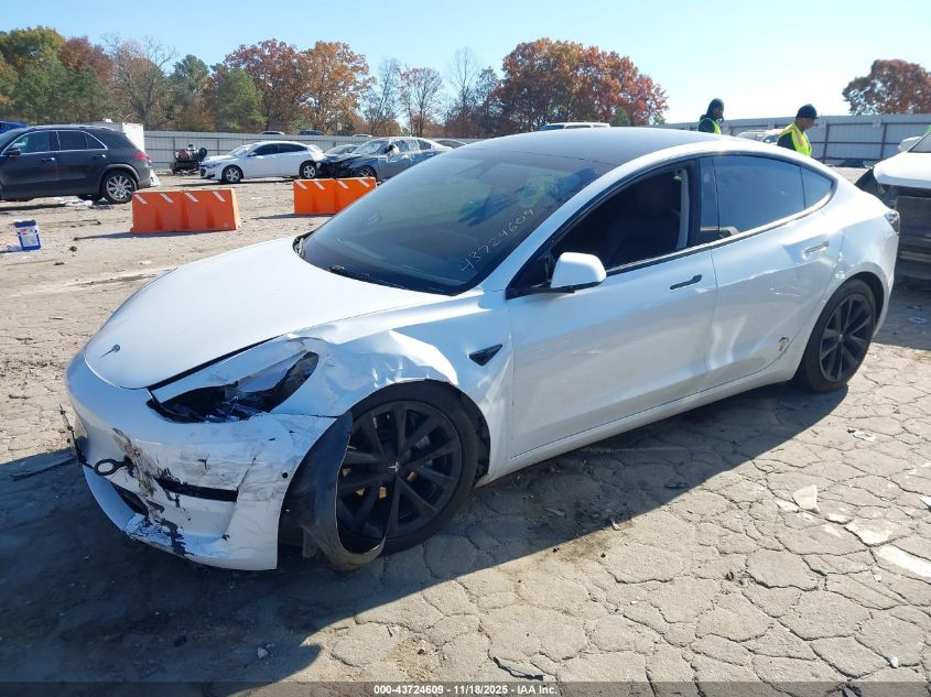 2022 Tesla Model 3 Long Range Dual Motor All-Wheel Drive VIN: 5YJ3E1EB1NF257837 Lot: 43724609