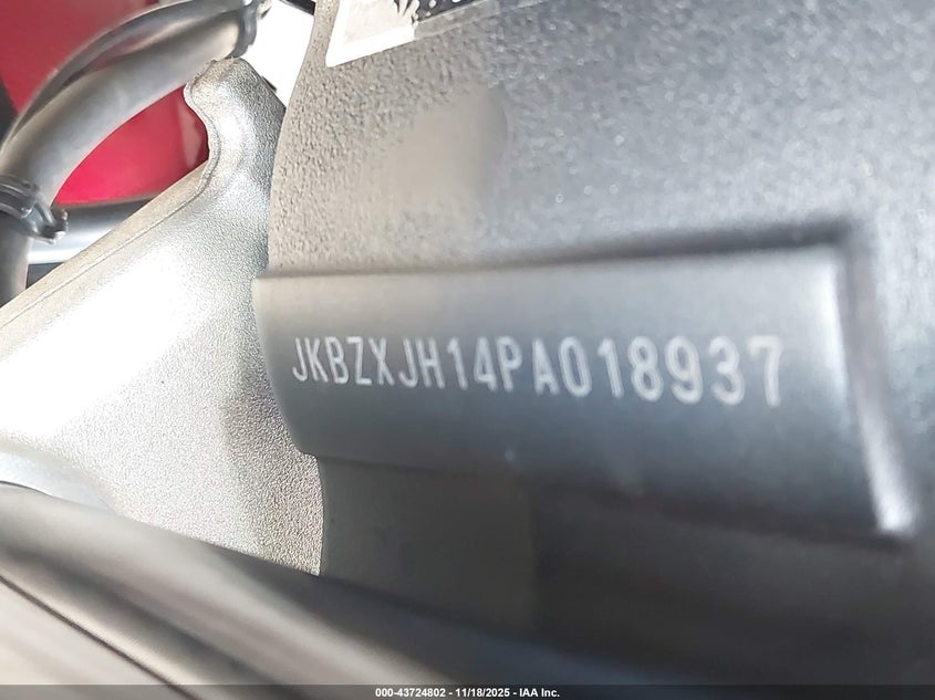 2023 Kawasaki Zx636 K VIN: JKBZXJH14PA018937 Lot: 43724802