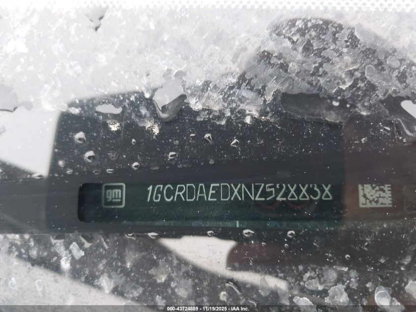 2022 Chevrolet Silverado 1500 4Wd Standard Bed Wt VIN: 1GCRDAEDXNZ528838 Lot: 43724859