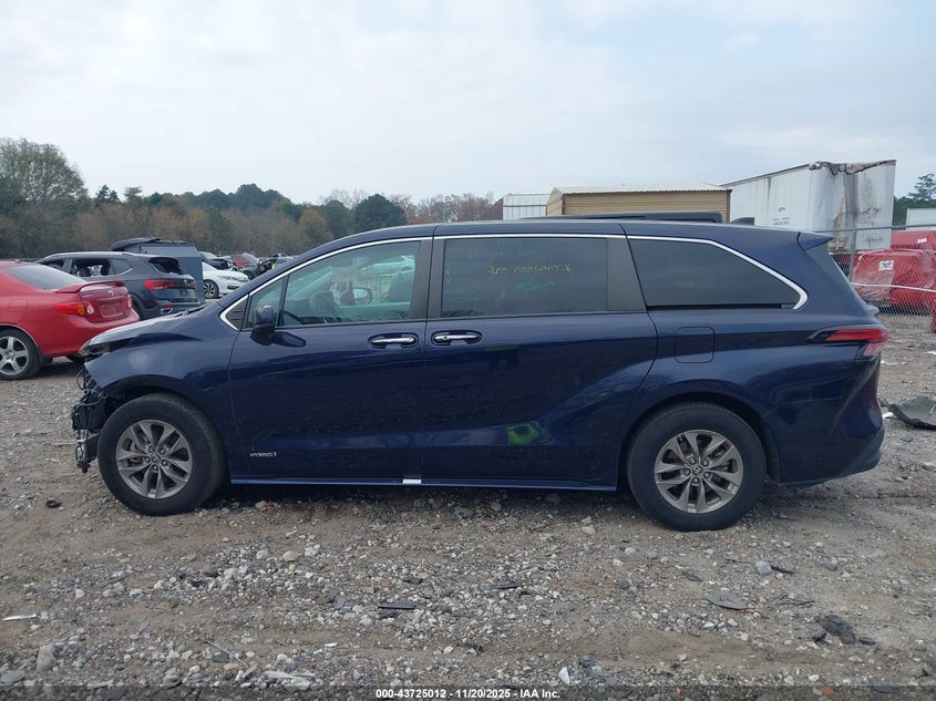 2021 Toyota Sienna Xle VIN: 5TDYRKEC5MS003826 Lot: 43725012