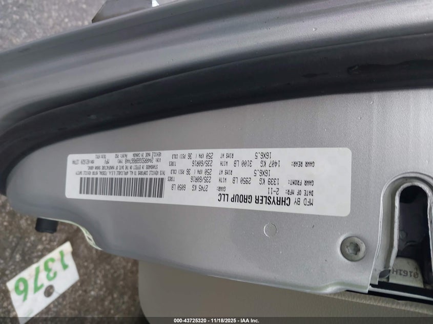 2A4RR5DG6BR667448 2011 CHRYSLER TOWN & COUNTRY photo no. 9
