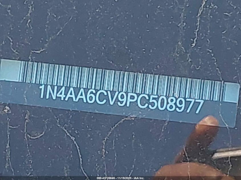 2023 Nissan Maxima Sv Xtronic Cvt VIN: 1N4AA6CV9PC508977 Lot: 43725846