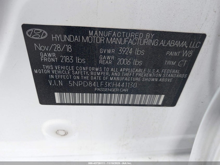 5NPD84LF3KH441130 2019 HYUNDAI ELANTRA photo no. 9