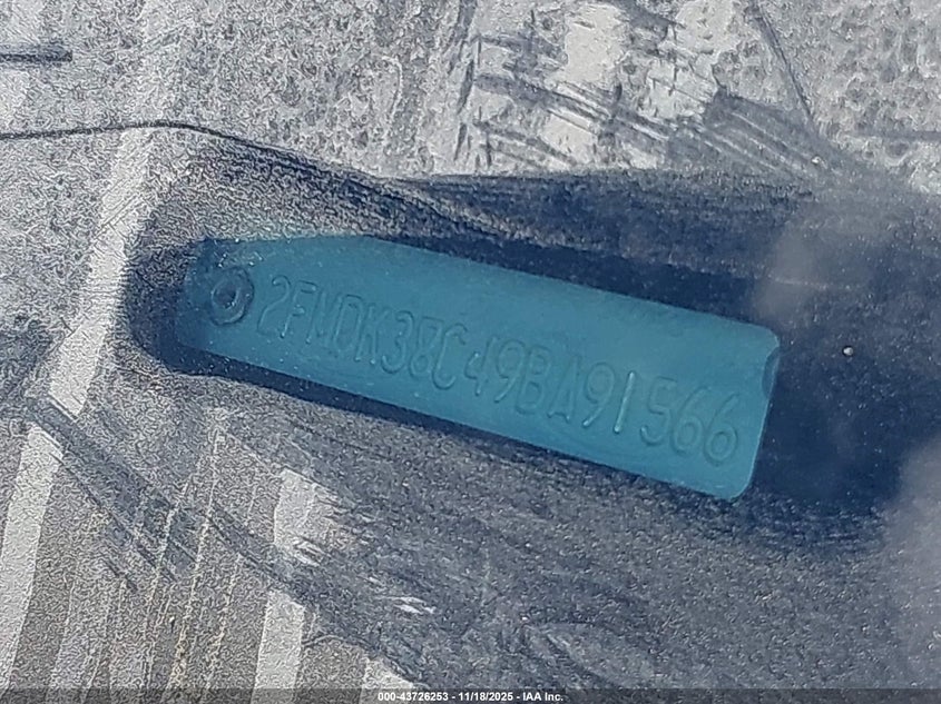 2009 Ford Edge Sel VIN: 2FMDK38C49BA91566 Lot: 43726253