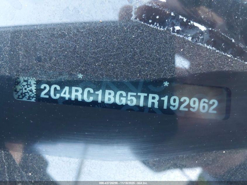 2026 Chrysler Pacifica Select VIN: 2C4RC1BG5TR192962 Lot: 43726296