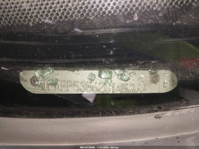 2002 Ford Taurus Se VIN: 1FAFP53U62G145366 Lot: 43726366