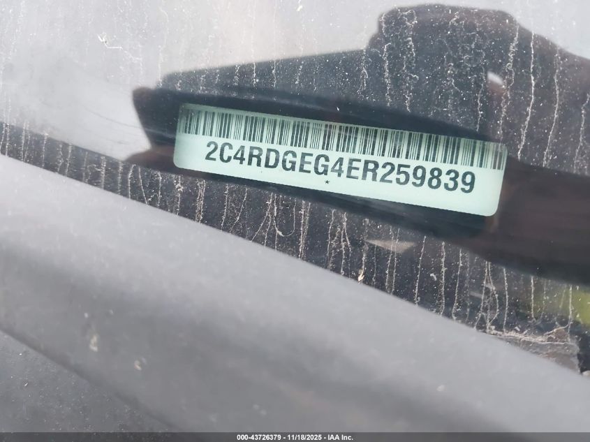 2014 Dodge Grand Caravan R/T VIN: 2C4RDGEG4ER259839 Lot: 43726379