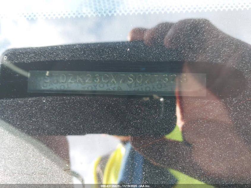 2007 Toyota Sienna Le VIN: 5TDZK23CX7S071328 Lot: 43726425