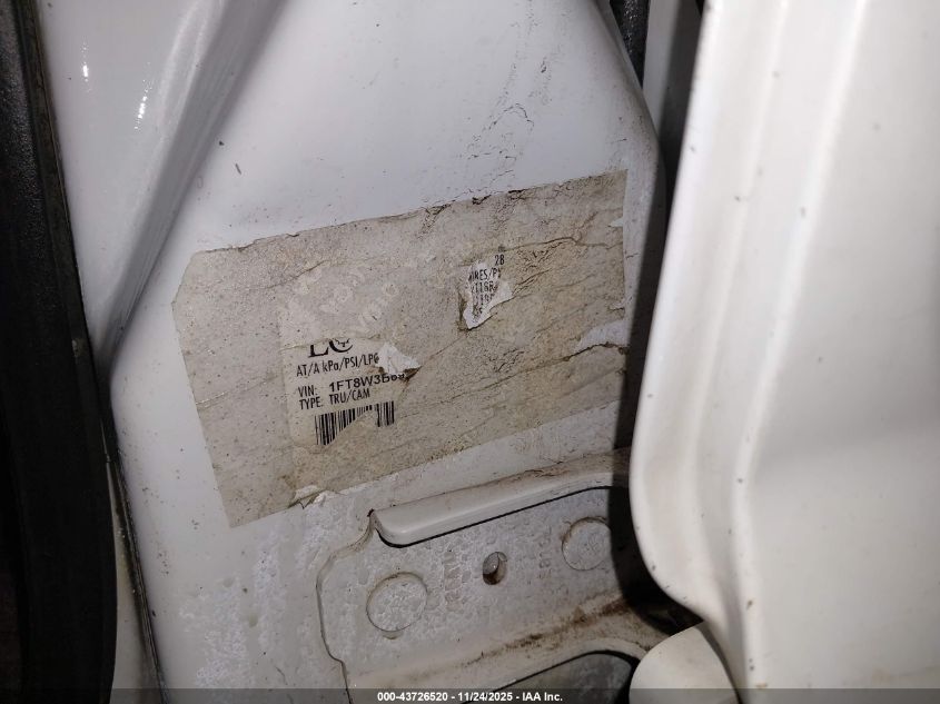 2011 Ford F-350 Xlt VIN: 1FT8W3B69BEB54409 Lot: 43726520