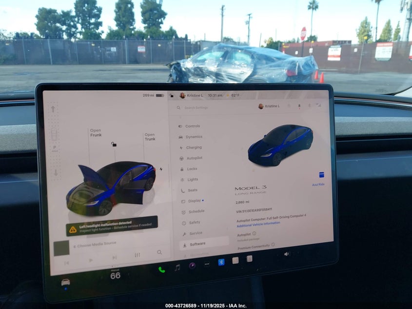 2025 Tesla Model 3 Long Range Rear-Wheel Drive/Standard VIN: 5YJ3E1EA9SF058411 Lot: 43726589