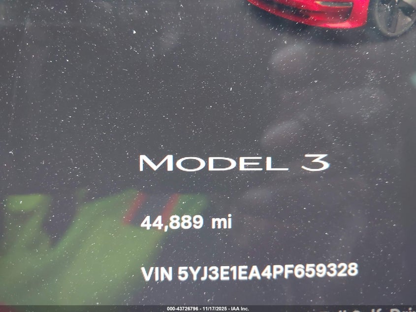 2023 Tesla Model 3 Rear-Wheel Drive VIN: 5YJ3E1EA4PF659328 Lot: 43726796