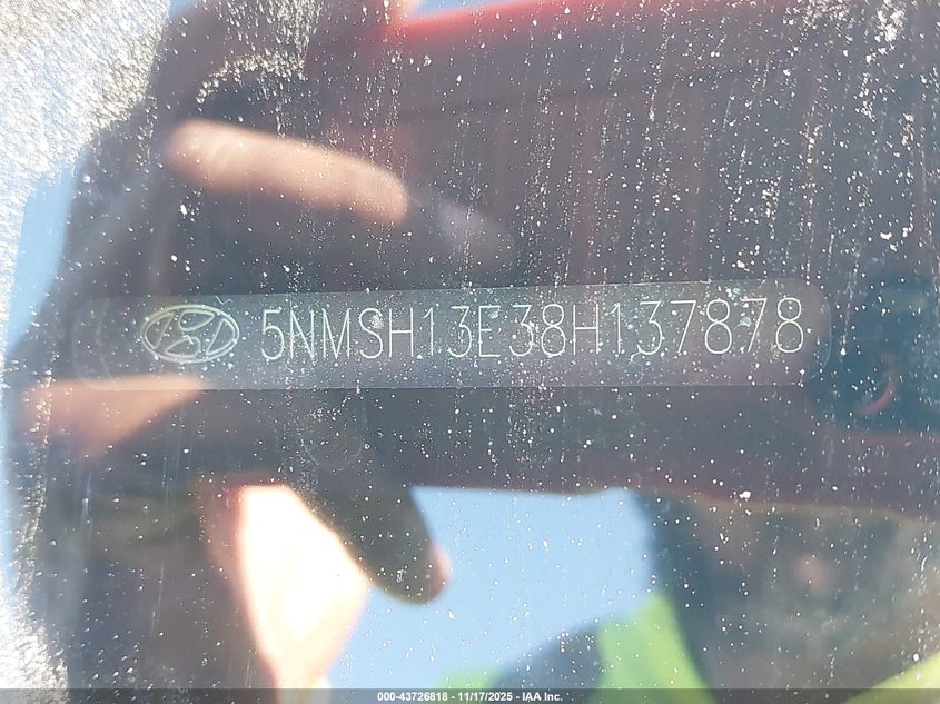 2008 Hyundai Santa Fe Limited/Se VIN: 5NMSH13E38H137878 Lot: 43726818