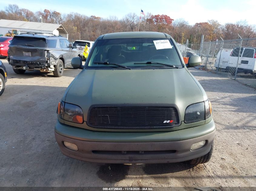 2000 Toyota Tundra Ltd V8 VIN: 5TBBT4819YS025923 Lot: 43726845