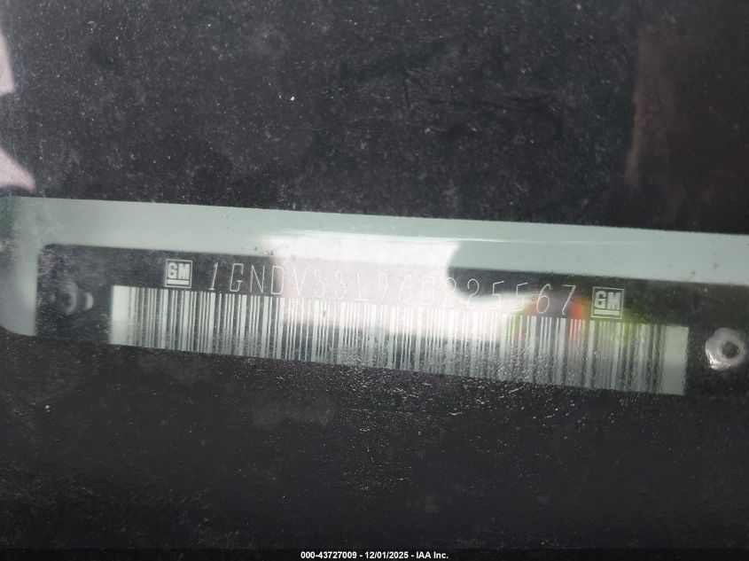 2006 Chevrolet Uplander Lt VIN: 1GNDV33L96D225567 Lot: 43727009