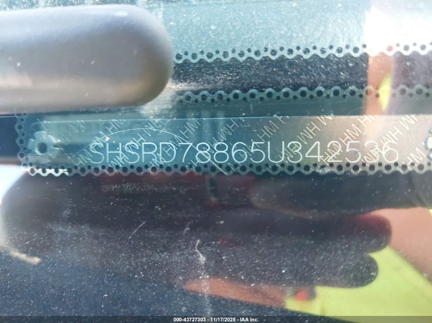 2005 Honda Cr-V Ex VIN: SHSRD78865U342536 Lot: 43727303