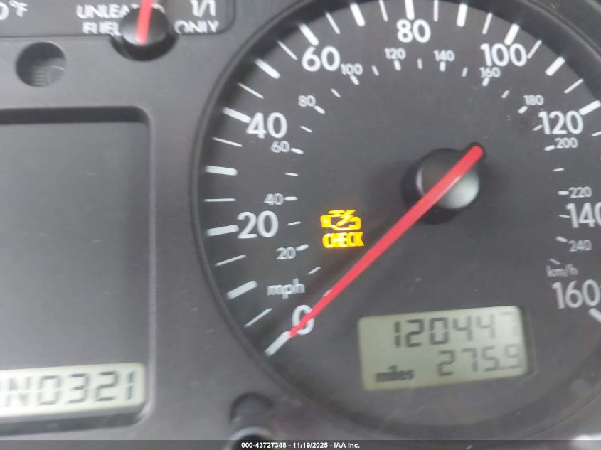 2001 Volkswagen Gti Gls VIN: 9BWDD61J714036669 Lot: 43727348