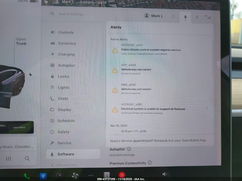2018 Tesla Model 3 Long Range/Mid Range VIN: 5YJ3E1EA0JF008446 Lot: 43727395