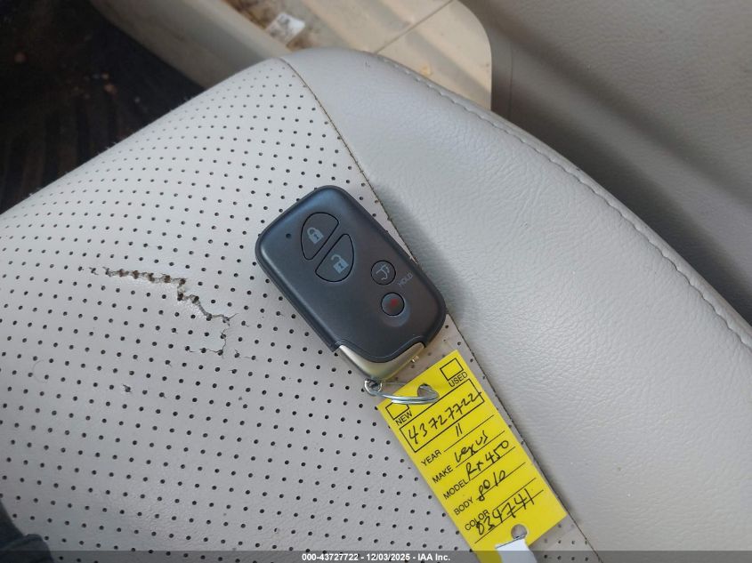 2011 Lexus Rx 450H VIN: JTJBC1BA1B2034741 Lot: 43727722