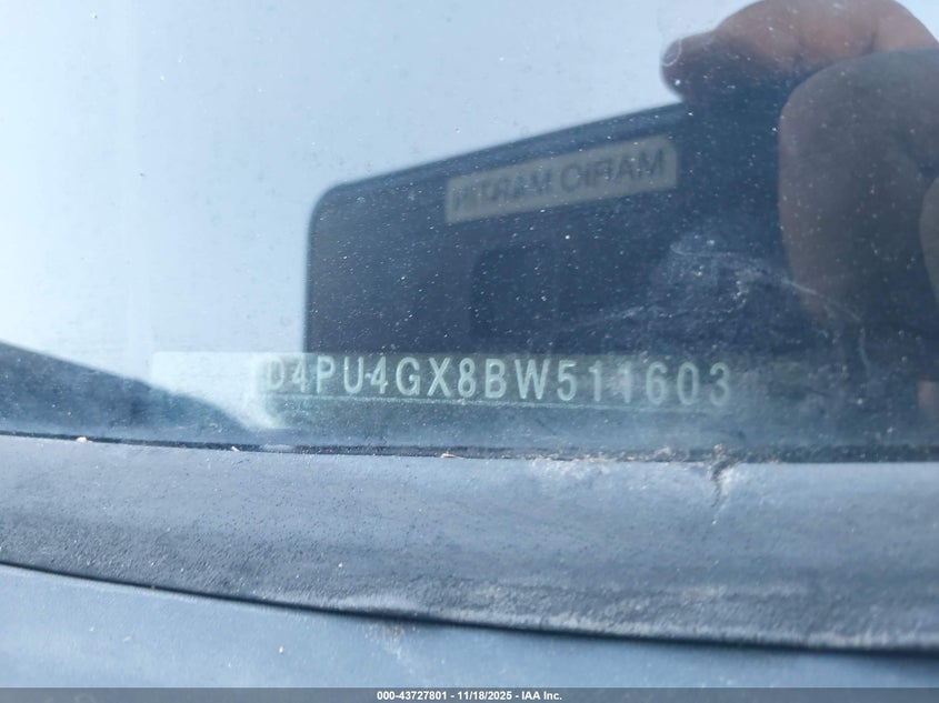 2011 Dodge Nitro Heat VIN: 1D4PU4GX8BW511603 Lot: 43727801