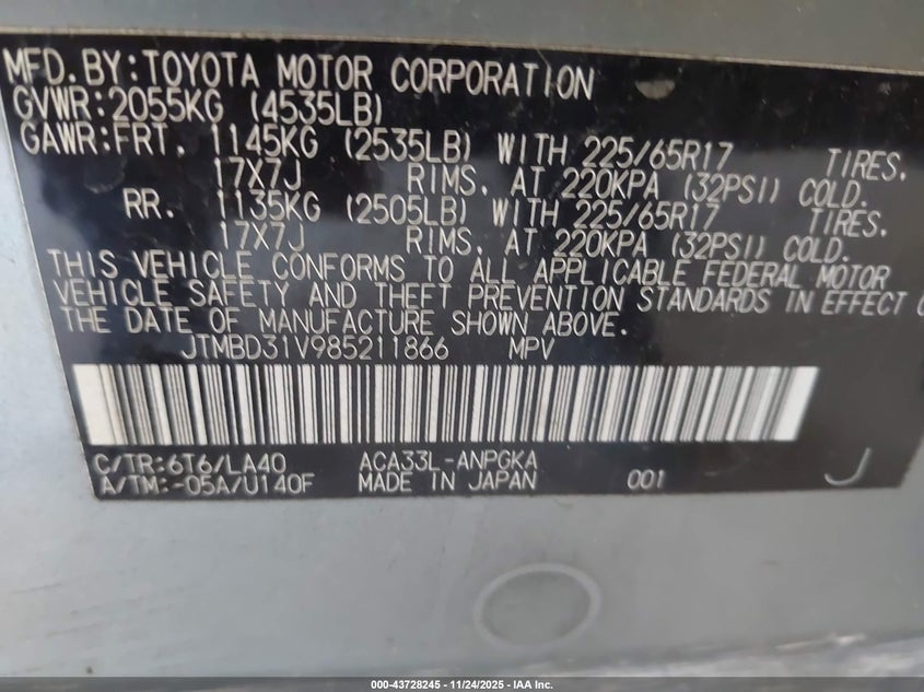 JTMBD31V985211866 2008 TOYOTA RAV 4 photo no. 9