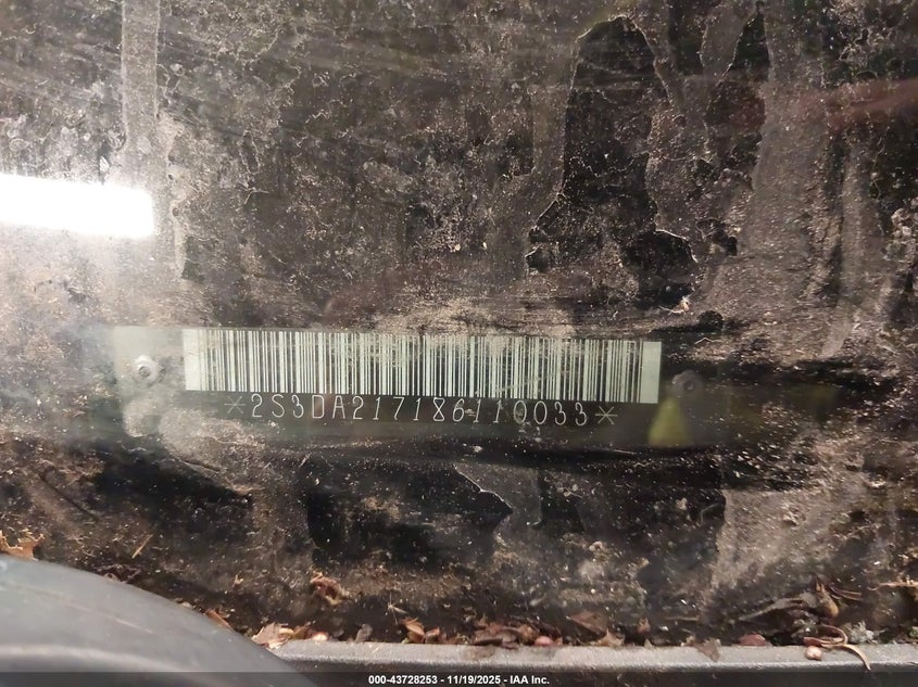 2008 Suzuki Xl7 Premium VIN: 2S3DA217186110033 Lot: 43728253