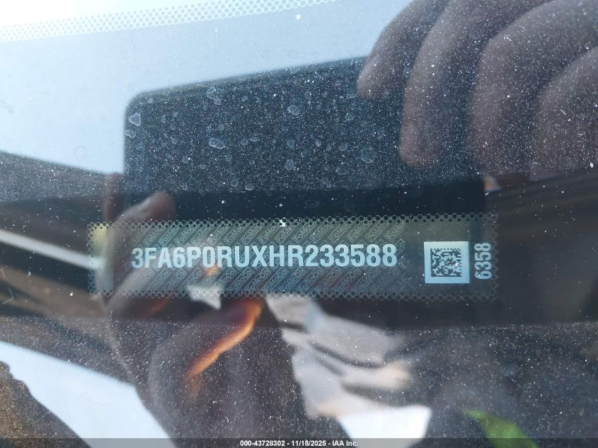 2017 Ford Fusion Hybrid Titanium VIN: 3FA6P0RUXHR233588 Lot: 43728302