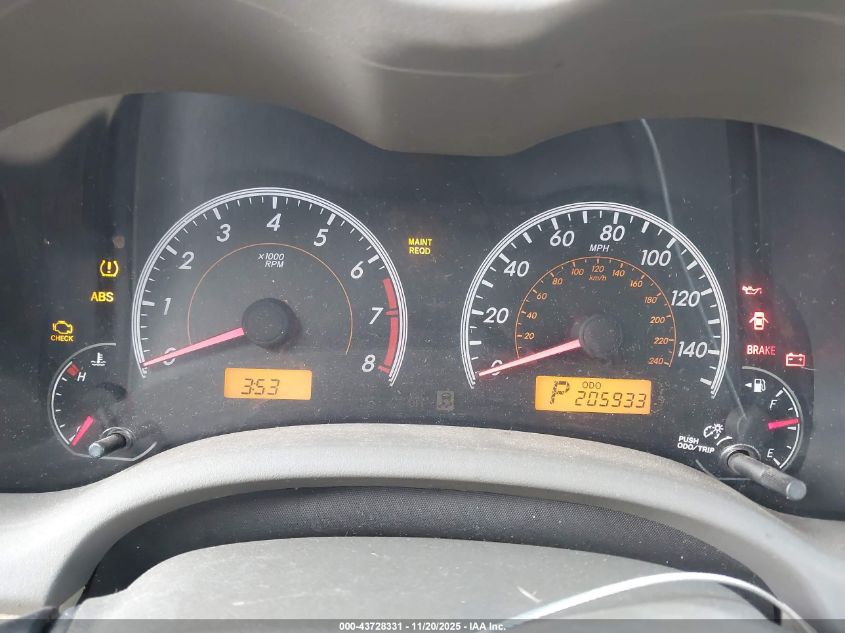 2009 Toyota Corolla Xle VIN: 1NXBU40E29Z001331 Lot: 43728331