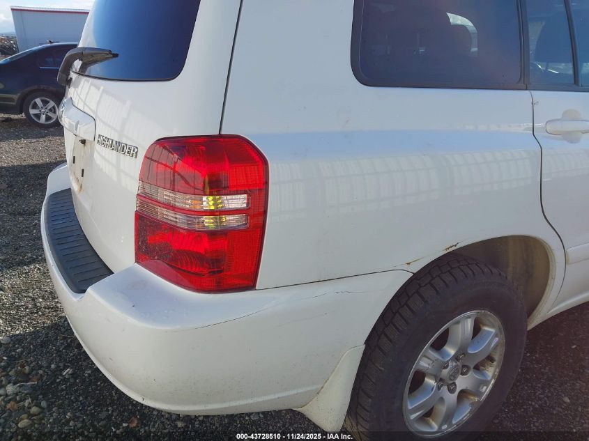 2001 Toyota Highlander VIN: JTEHF21A710026208 Lot: 43728510