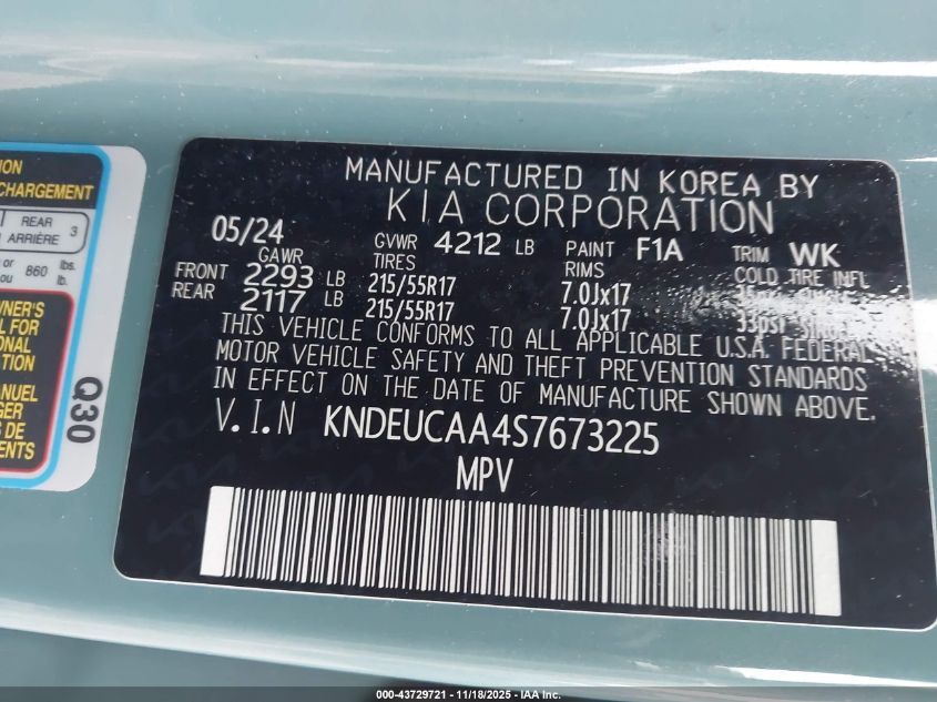 2025 Kia Seltos S VIN: KNDEUCAA4S7673225 Lot: 43729721