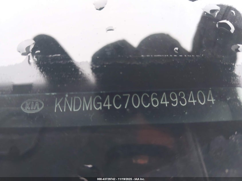 2012 Kia Sedona Lx VIN: KNDMG4C70C6493404 Lot: 43729742