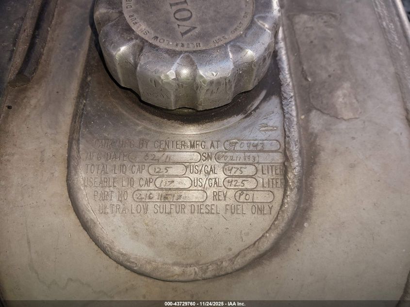 2012 Volvo Vn Vnl VIN: 4V4NC9EH8CN541292 Lot: 43729760