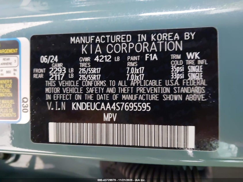 2025 Kia Seltos S VIN: KNDEUCAA4S7695595 Lot: 43729979