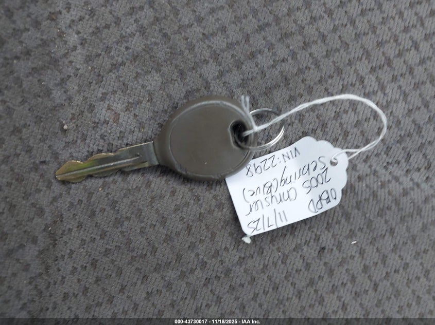 2005 Chrysler Sebring VIN: 1C3EL46X45N622298 Lot: 43730017