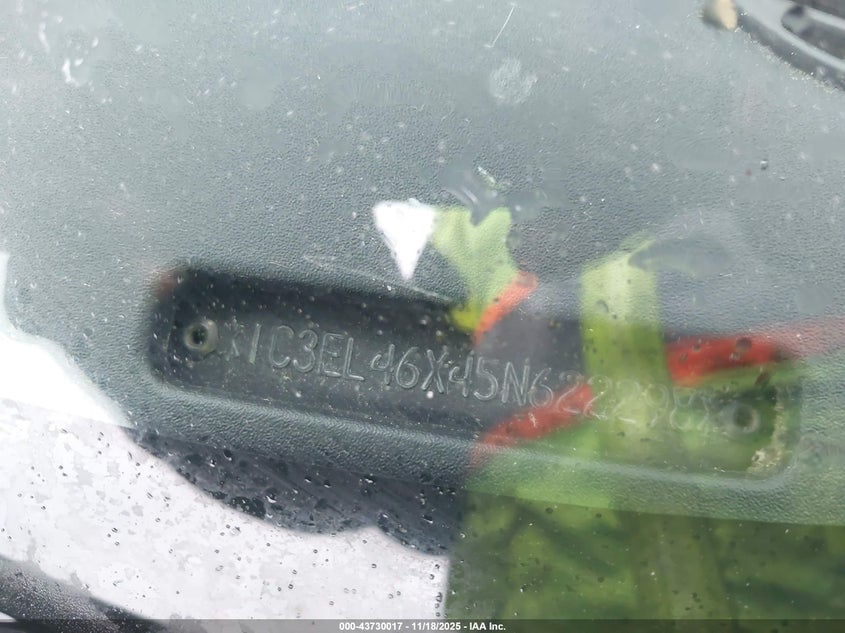 2005 Chrysler Sebring VIN: 1C3EL46X45N622298 Lot: 43730017