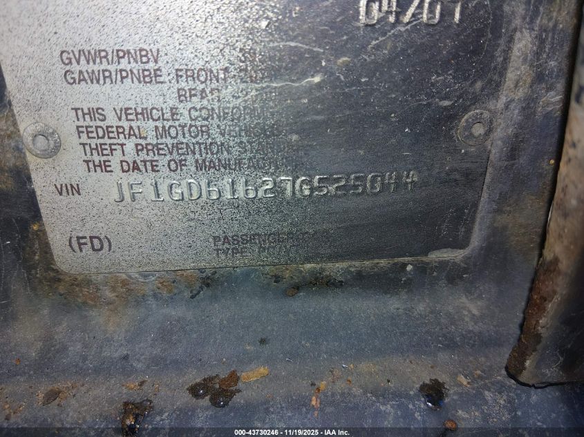 2007 Subaru Impreza 2.5I VIN: JF1GD61627G525044 Lot: 43730246