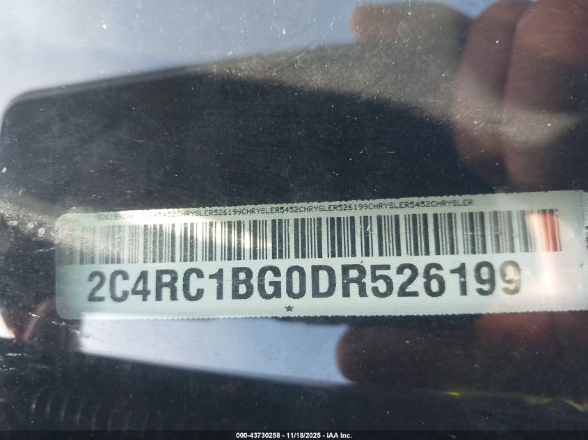 2013 Chrysler Town & Country Touring VIN: 2C4RC1BG0DR526199 Lot: 43730258
