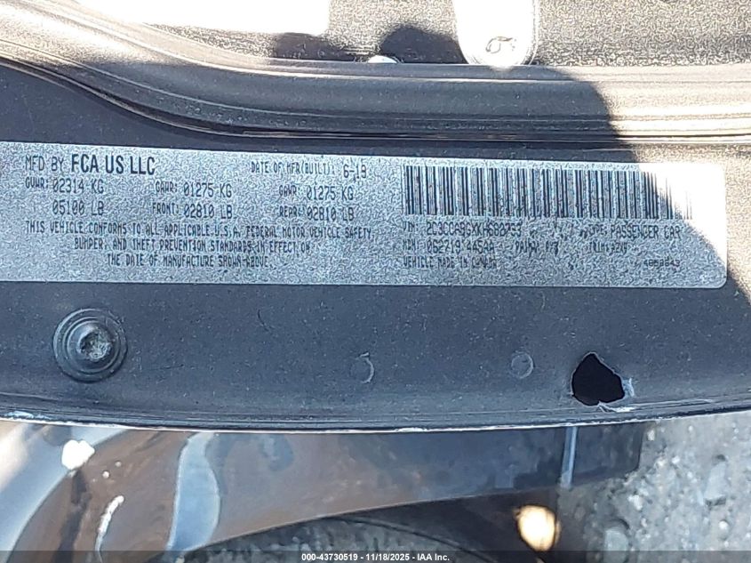 2019 Chrysler 300 300S VIN: 2C3CCABGXKH682733 Lot: 43730519