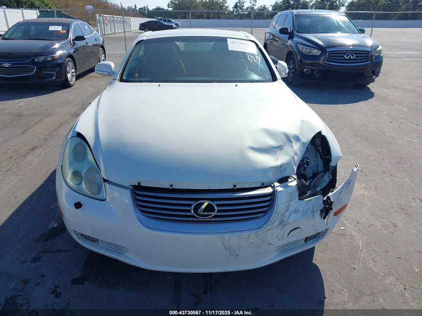 2002 Lexus Sc 430 VIN: JTHFN48Y620034443 Lot: 43730567