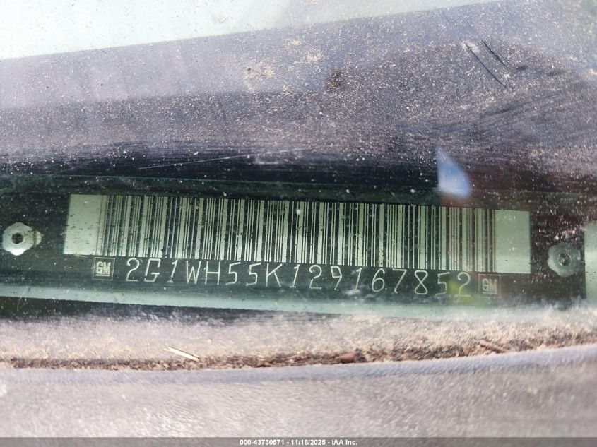 2002 Chevrolet Impala Ls VIN: 2G1WH55K129167852 Lot: 43730571