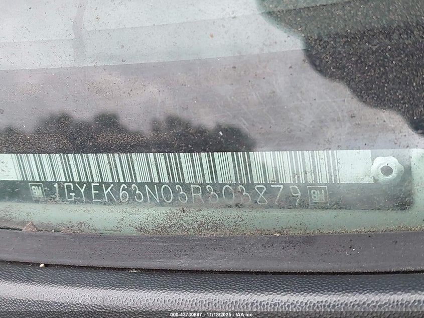 2003 Cadillac Escalade Standard VIN: 1GYEK63N03R303879 Lot: 43730687